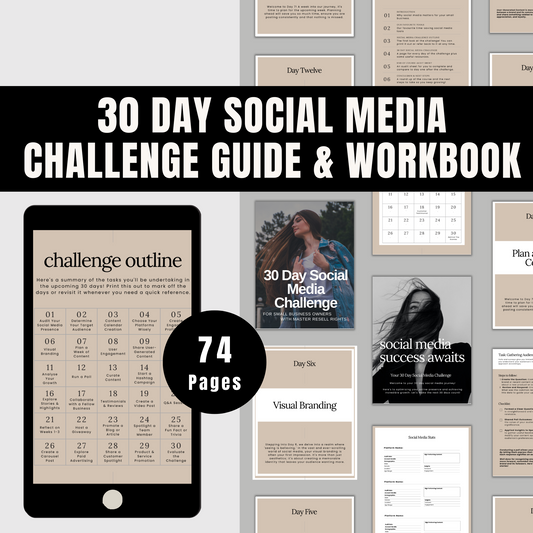 30 Day Social Media Challenge Guide & Workbook + MRR