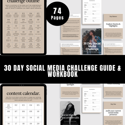 30 Day Social Media Challenge Guide & Workbook + MRR