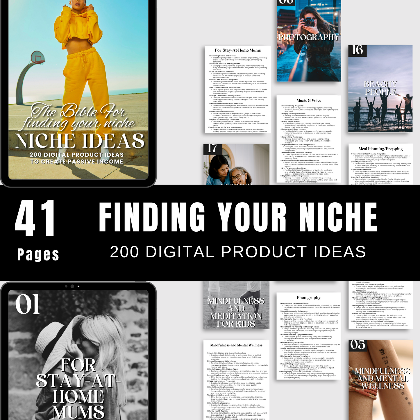 Finding Your Niche - 200 Digital Product Ideas