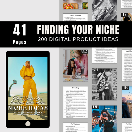 Finding Your Niche - 200 Digital Product Ideas